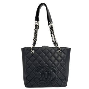CHANEL PST Tote Shoulder Bag Caviar Skin
